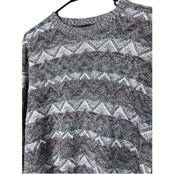 Vintage 80s Expressions International Abstract Knit Sweater Size Large - Picture 3 of 8